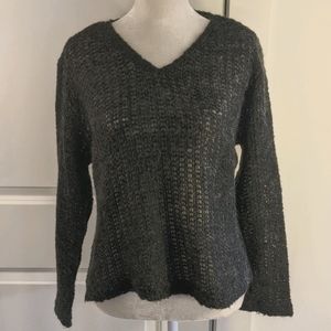 3/$33 Fuzzy Grey lattice mesh sweater